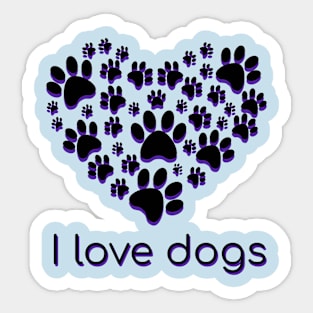 I love dogs Sticker